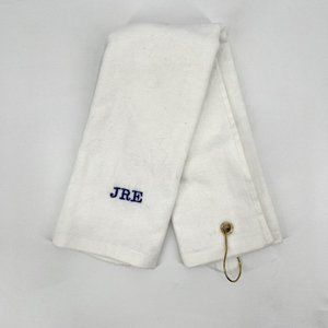 TowelHub Personalized White Golf Towel JRE Monogram Custom Embroidery NEW